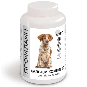 Кальций Комплекс ProVET Profiline для костей и зубов для собак, 100 таблеток