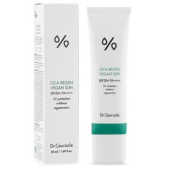 Сонцезахисний веганський крем із центелою Dr.Ceuracle Cica Regen Vegan Sun SPF50+ PA++++ 50 мл