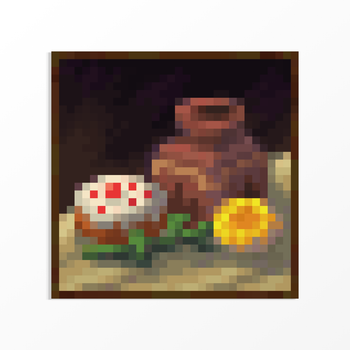 Картина на полотне пиксельная Baroque (Барокко) из игры Майнкрафт 100x100 см