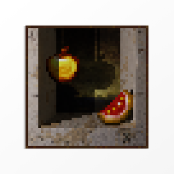 Картина на полотне пиксельная Cotán (Бездна) из игры Майнкрафт 40x40 см