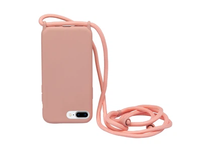 Силіконовий чохол на шнурку Crossbody для iPhone 8 Plus (01) Pink Sand пудра