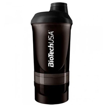 Спортивный шейкер BioTech Shaker Wave + 3 in 1 (500 мл, Black)