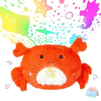 Ночник Краб проектор звездного неба dream мягкая игрушка с музыкой Led подсветка 7 цветов