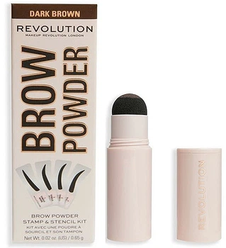 Набор для бровей - Makeup Revolution Brow Powder Stamp & Stencil Kit Dark Brown (1103484-446180750-2)