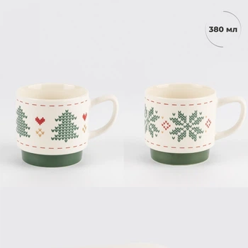 Набір чашок Merry Christmas, 380мл 2 шт. 16035-005 кераміка
