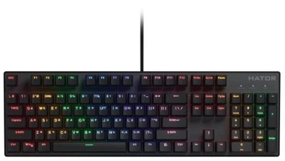 Клавіатура дротова Hator Icefall Mecha Rainbow Hator Origin Red USB Black (HTK104UA)