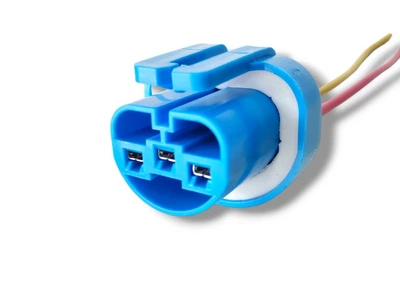Разъём автомобильной лампы HB5 HB1 3 pin с проводом синий корпус