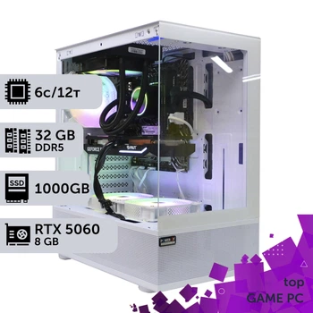 Игровой компьютер GamePC TOP #535 Ryzen 5 7500F/32 GB/SSD 1TB/GeForce RTX 5060 8GB сборка для киберспорта современных игр стрима