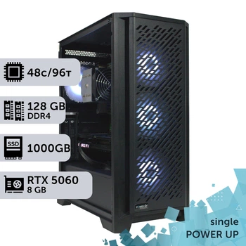 Рабочая станция PowerUp #339 AMD EPYC 7642/128 GB/SSD 1TB/GeForce RTX 5060 8GB для 3D моделирования видеомонтажа рендеринга для инженеров и архитекторов