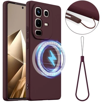 Защитный чехол Deexe Silicone Case with MagSafe для Infinix Note 50 Pro Plus - Wine Red