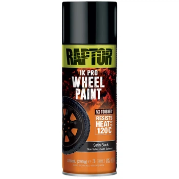 Краска термостойкая для дисков Raptor™ 1K PRO 120°C Черная атласная 378 мл