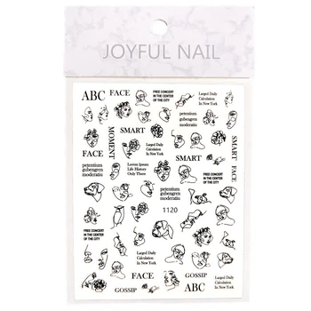 Наклейки для ногтей - 3D стикеры №1120 JOYFUL NAIL "Абстракция" для дизайна ногтей на клейкой основе