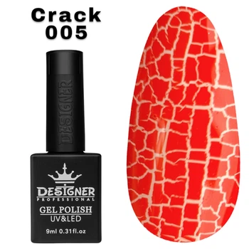 Гель-лак для ногтей Crack effect Дизайнер с эффектом кракелюра, 9 мл Оранжевый 005