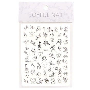 Наклейки для ногтей - 3D стикеры №1119 JOYFUL NAIL "Абстракция" для дизайна ногтей на клейкой основе