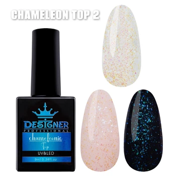 Топовое покртыие для гель-лака Chameleonic Top Дизайнер №2 с поталью без липкого слоя 9 мл