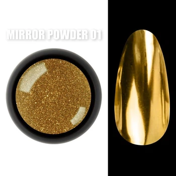 Дзеркальна втирка (пігмент) Mirror powder Дизайнер Професіонал для дизайну нігтів. Золото 01