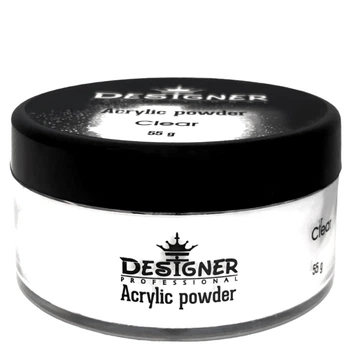 Акриловая пудра Дизайнер (55 г) Acrylic powder Clear для укрепления и наращивания ногтей
