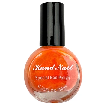Лак - фарба для стемпінгу з пензликом Kand Nail, 10 мл. Помаранчевий