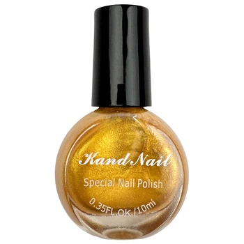 Лак - фарба для стемпінгу з пензликом Kand Nail, 10 мл. Золотий