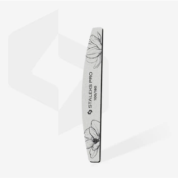 Пилка полумесяц минеральная Staleks Pro 40, 100/180 грит для коррекции формы ногтей, подготовки к покрытию