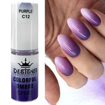 Спрей-пудра Purple C12 для омбре Colorful Ombre Spray Дизайнер (7г) для дизайна ногтей