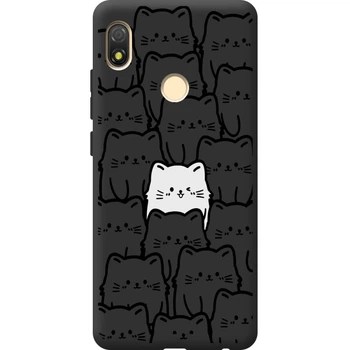 Силиконовый Черный Чехол с Картинкой для Tecno Pop 3 Принт (Кошки) (44375-ysb013)
