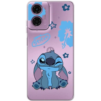 Силиконовый Прозрачный Чехол с Картинкой для Motorola G04 Принт (Стич, Stitch) (55787-ysp002)