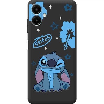 Силиконовый Черный Чехол с Картинкой для Samsung Galaxy A07 (A075) Принт (Стич, Stitch) (66810-ysb012)