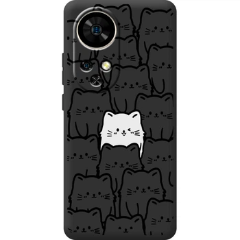 Силиконовый Черный Чехол с Картинкой для Ulefone Note 17 Pro Принт (Кошки) (65170-ysb013)