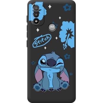 Силиконовый Черный Чехол с Картинкой для Motorola E20 Принт (Стич, Stitch) (44565-ysb012)
