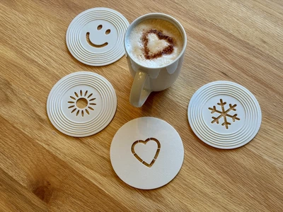 Трафарети для Кави та Лате-Арту "Веселі Символи" (Набір 4 шт.). Aivory