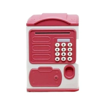 Сейф копилка с купюроприемником и отпечатком пальца Saving Box Розовый