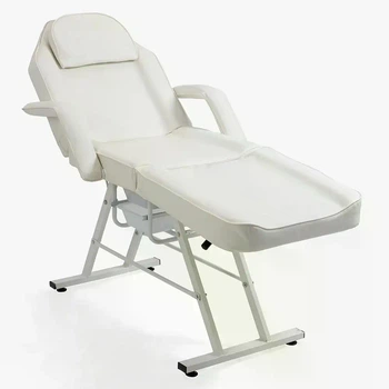 Косметологическое кресло-кушетка VIRGO X7 White для салона красоты, белая кушетка для массажа