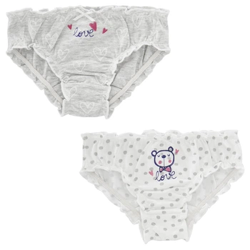 Трусы 2 шт для девочки Chicco 090.11323.064 116 см Серый/Белый