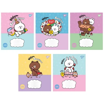 Зошит унівський 12 аркушів клітинка Line Friends Sweetieland 25 штук упаковка YES, 766921
