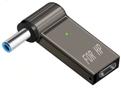 Адаптер живлення USB Type-C 100W на DC 4.5×3.0*0.6 HP для заряджання ноутбука від повербанка USB або заряджання PD
