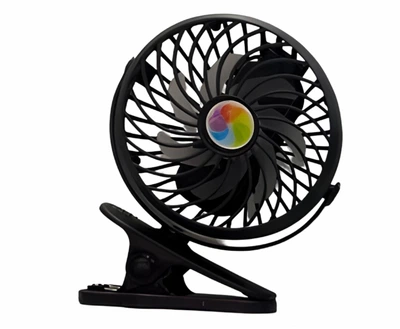 Вентилятор Mini Fan с аккумулятором на прищепке черный (2628-10)