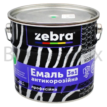 Емаль антикорозійна ZEBRA 3в1 серія Кольчуга 2 кг 36 зелена смарагдова