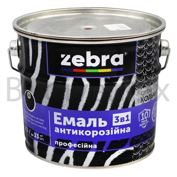 Емаль антикорозійна ZEBRA 3в1 серія Кольчуга 2 кг 88 темно-коричнева