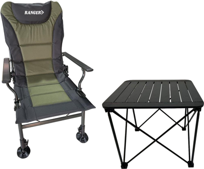 Набор Кресло карповое раскладное Ranger Power SL-109 Зеленое (RA 2248) + Стол складной Ranger Compact Hike 211 (RA 1119)