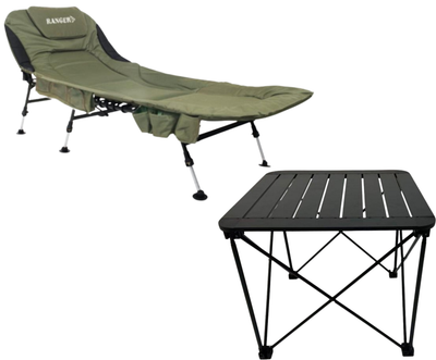 Набор Карповая раскладушка Ranger Campfeuer (RA 5507) + Стол складной Ranger Compact Hike 211 (RA 1119)