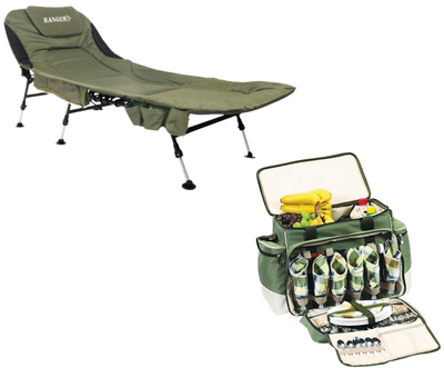 Набор Карповая раскладушка Ranger Campfeuer (RA 5507) + Набор для пикника Ranger Rhamper Lux (RA 9902)