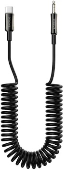 Кабель AUX Proove Steel Spring Type-C to 3.5 мм 1 м Black (624080001)