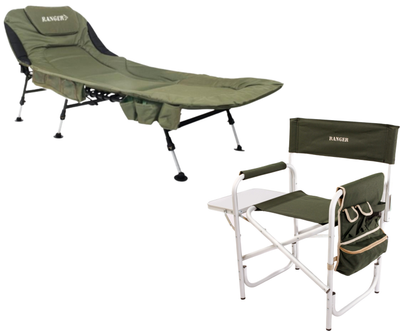 Набор Карповая раскладушка Ranger Campfeuer (RA 5507) + Раскладное кресло Ranger FC-95-200S (RA 2206)