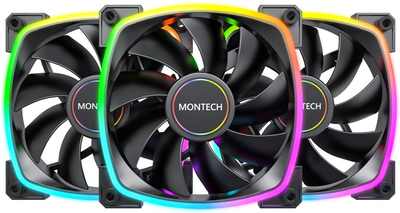 Zestaw wentylatorów Montech AX120 PWM 3 in 1 Black