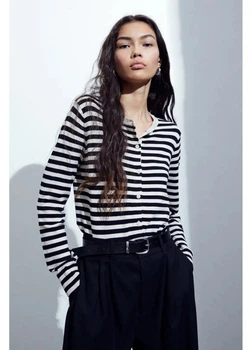 Кофта H&M S Бежевый 0579541_черн.пол_04