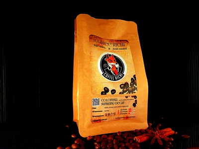 Кофе Колумбия Supremo Decaf (кофе без кофеина), 1 кг, в зёрнах