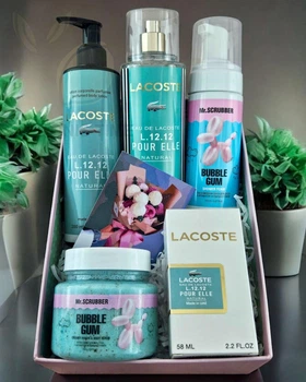 Подарочный набор косметики No Brand в стиле Lacoste Eau De Lacoste L.12.12 Pour Elle Natural 5 в 1