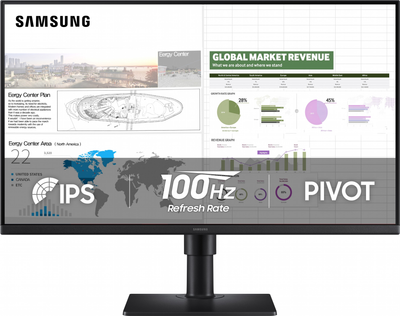 Монітор 27" Samsung S27D400 (LS27D400GAIXCI) -- IPS FullHD / 100Hz / 5 мс (GTG) / Eye Saver Mode / Pivot / USB