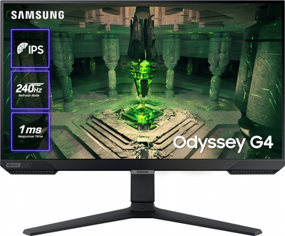Монітор 25" Samsung Odyssey G4 S25BG40 (LS25BG400EIXCI) IPS Full HD / 240Гц / 8-Bit / sRGB 99% / HDR10 / nVidia G-SYNC Compatible / AMD FreeSync Premium